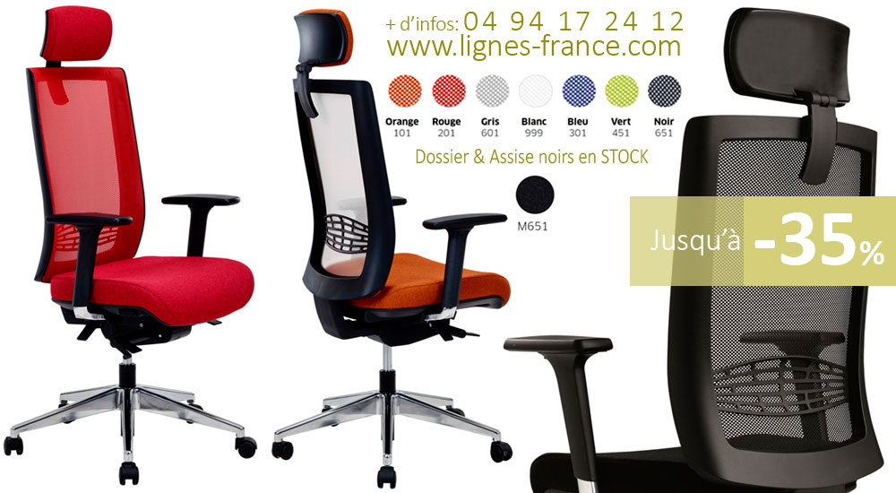 Fauteuil de bureau ergonomique en tissu et filet avec têtière